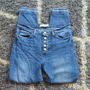 Flying Monkey Platinum Denim Distressed Hem Skinny Jean Size 29